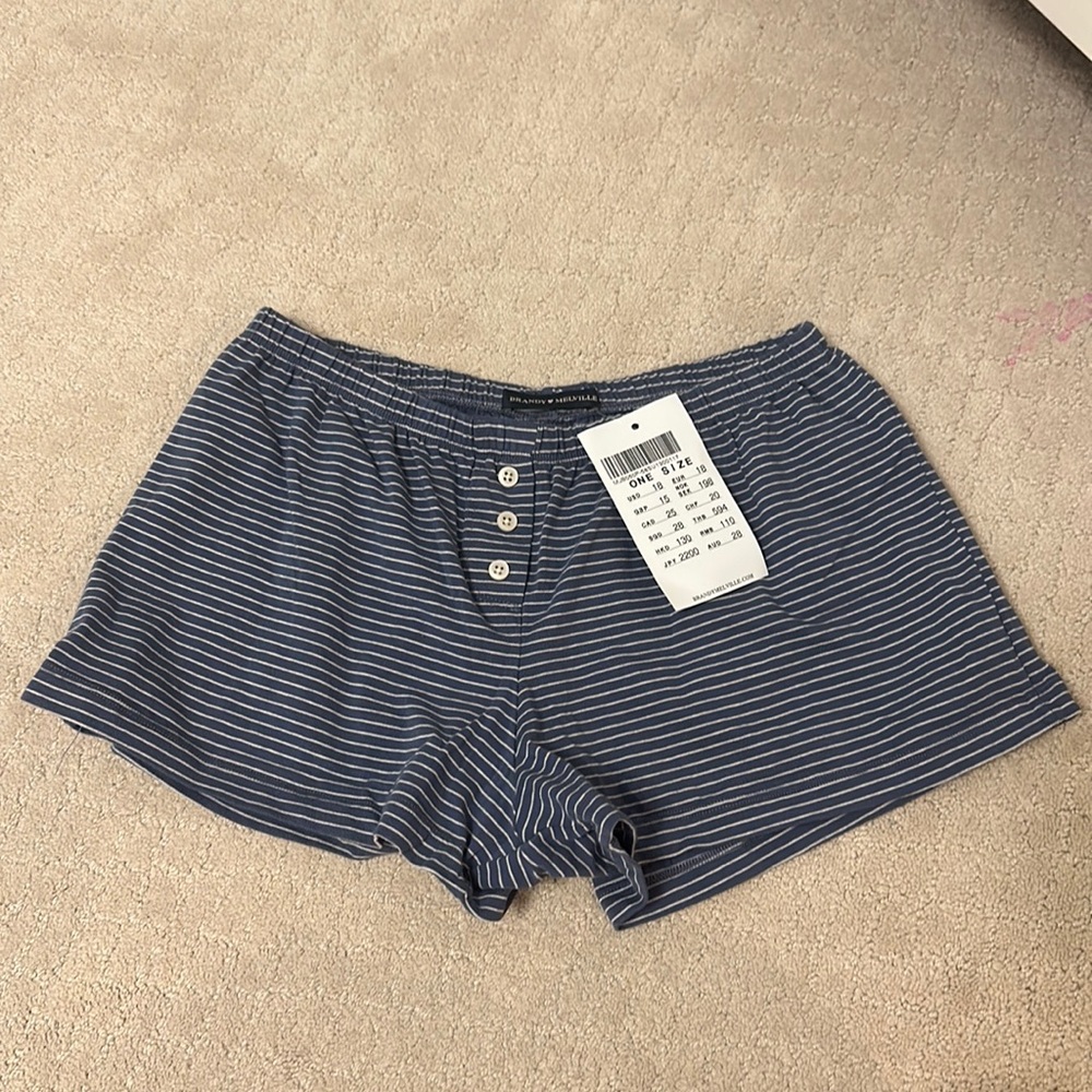 brand Melville blue and white strip boy shorts